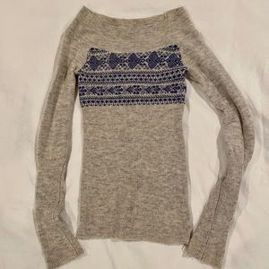 Free people grey and blue sweater size medium
